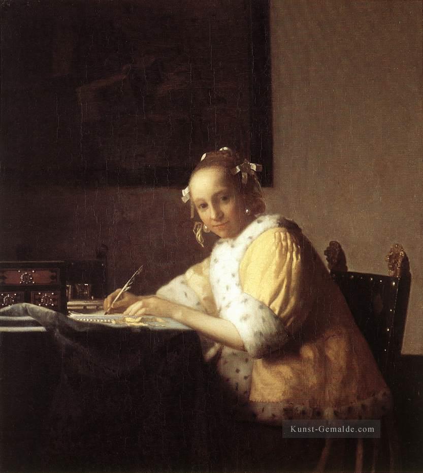 Eine Dame die einen Brief Barock Johannes Vermeer Ölgemälde